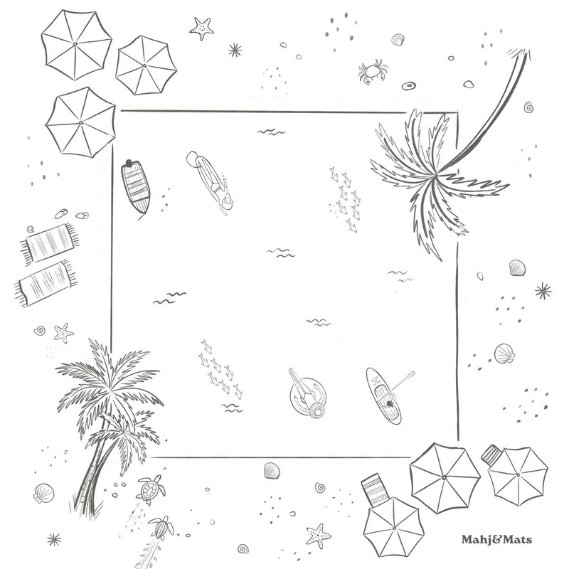 Line art stage of the Low Tide mat